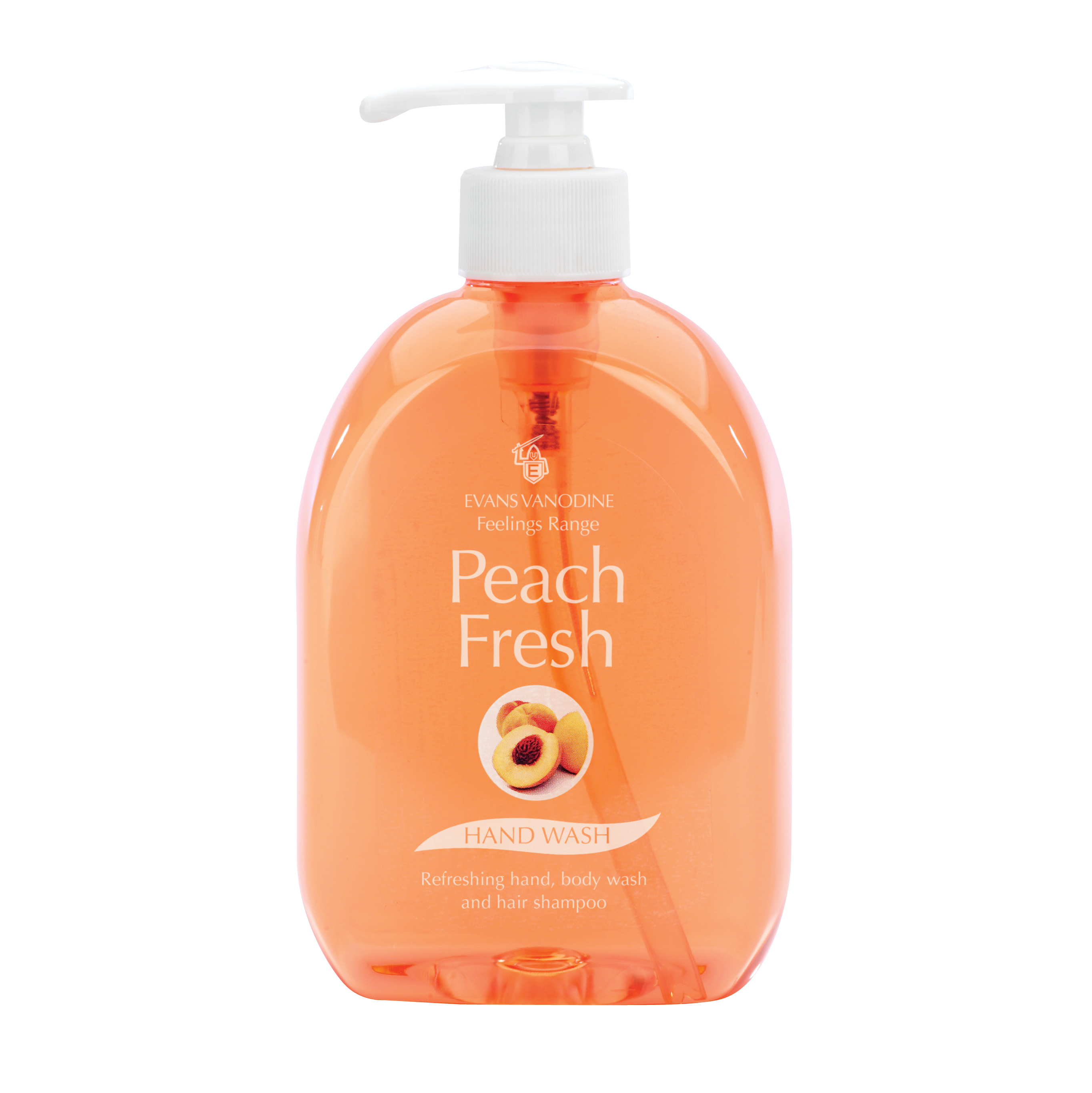 Evans Vanodine Peach Fresh Refreshing Hand Soap, Body Wash & Hair